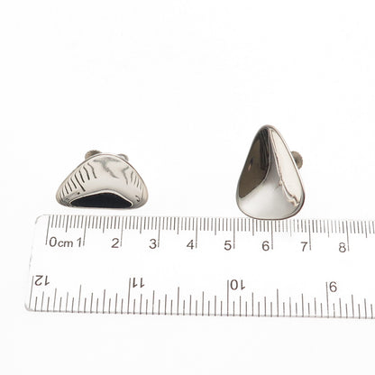 ORB Otto Robert Bade 925 Sterling Silver Vintage Modernist Screw Back Earrings