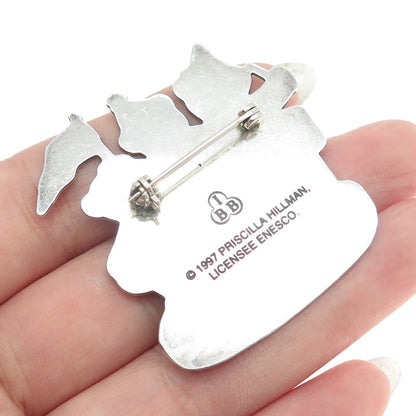PRISCILLA HILLMAN 925 Sterling Silver Vintage 1997 Cherished Teddies Pin Brooch