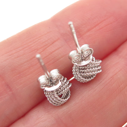 925 Sterling Silver Twisted Knot Stud Earrings