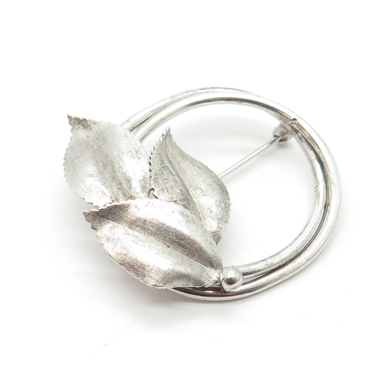 925 Sterling Silver Vintage A&Z Floral Pin Brooch