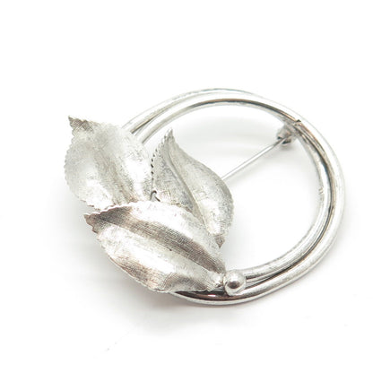 925 Sterling Silver Vintage A&Z Floral Pin Brooch