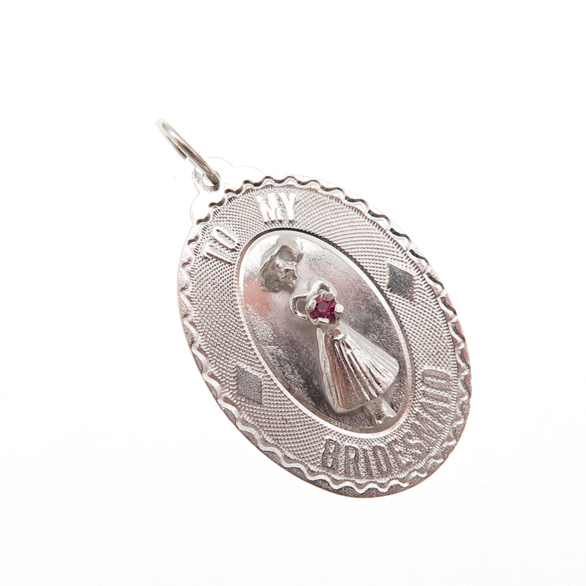Art's Elegance 925 Sterling Silver Vintage Rhinestone Bridesmaid Charm Pendant