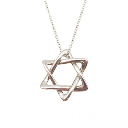 Tiffany & Co. Elsa Peretti 925 Sterling Vintage Star of David Chain Necklace 16"