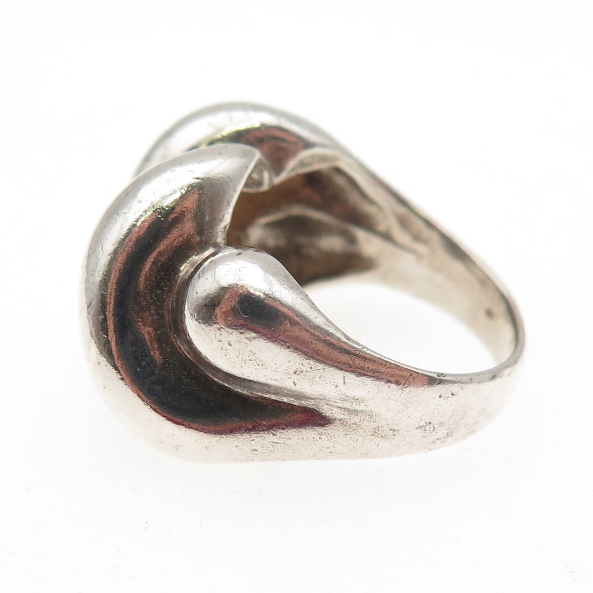 925 Sterling Silver Vintage Modernist Oxidized Ring Size 6.5