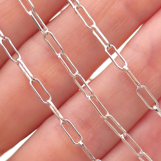 Milor 925 Sterling Silver Vintage Italy Paperclip Chain Necklace 18"