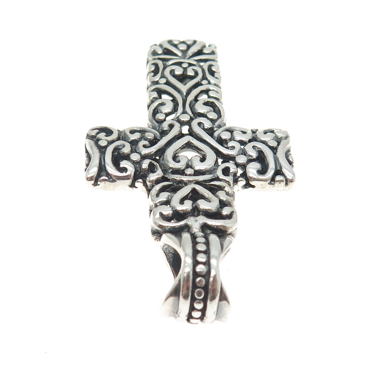 925 Sterling Silver Vintage Ornate Cross Pendant