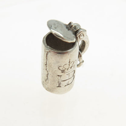 800 Silver Antique Art Deco "HB" Signed Beer Stein Locket Pendant