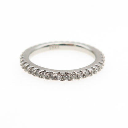 925 Sterling Silver Round-Cut C Z Eternity Band Ring Size 6