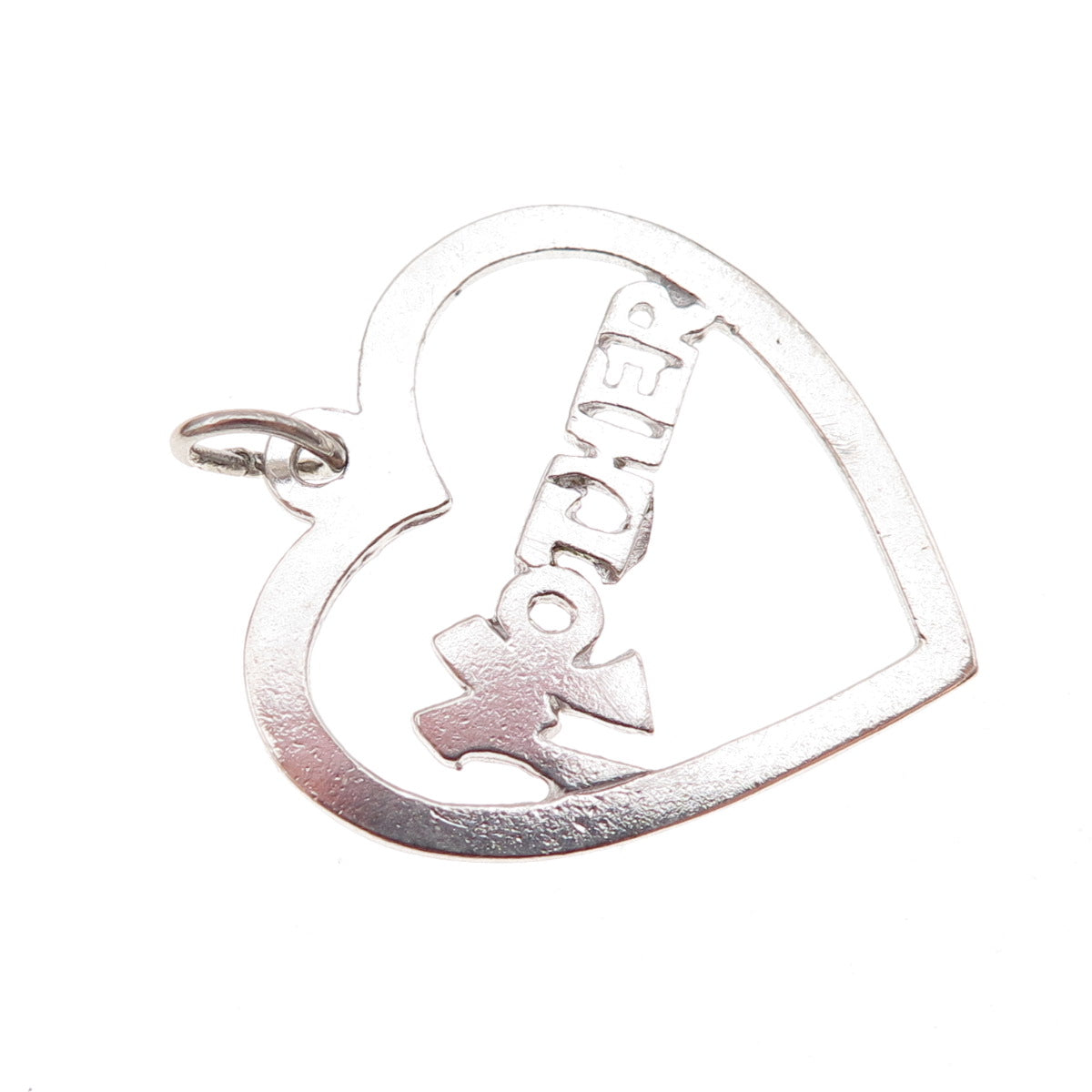 925 Sterling Silver Vintage Mother Heart Charm Pendant