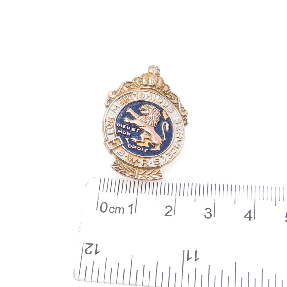 925 Sterling Gold Plated Antique WWII Enamel British War Relief Society Brooch