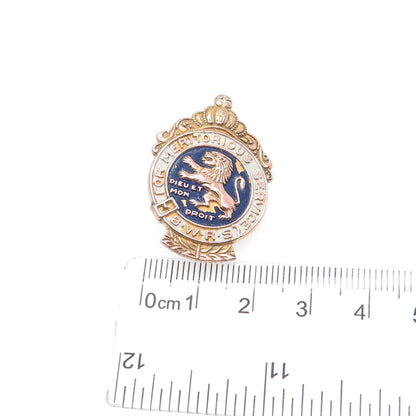 925 Sterling Gold Plated Antique WWII Enamel British War Relief Society Brooch