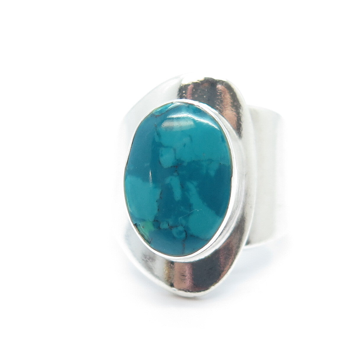ATI 925 Sterling Silver Vintage Mexico Real Azurite Gemstone Ring Size 5.75