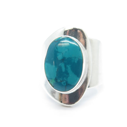 ATI 925 Sterling Silver Vintage Mexico Real Azurite Gemstone Ring Size 5.75