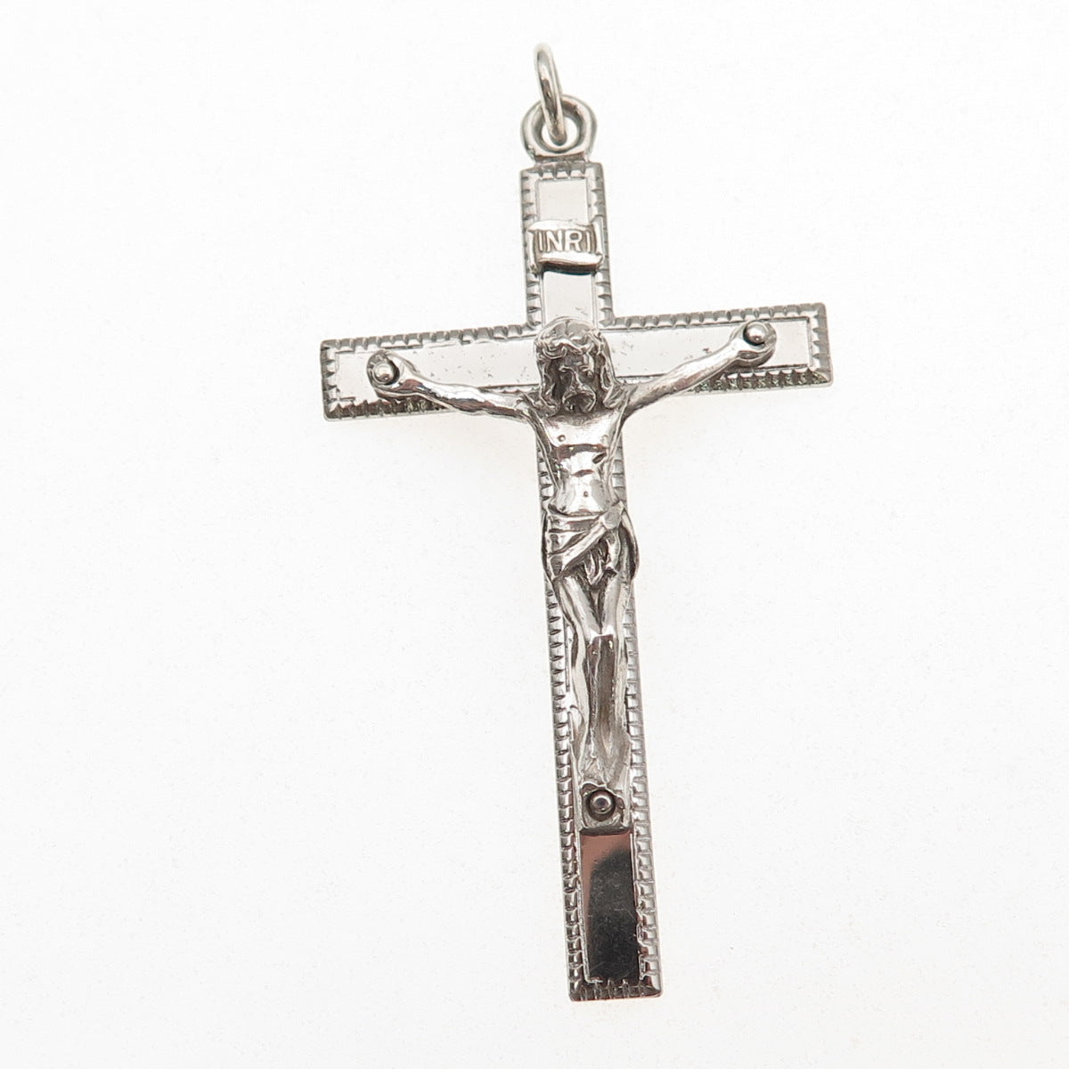 925 Sterling Silver Vintage Crucifix Cross Religious Charm Pendant