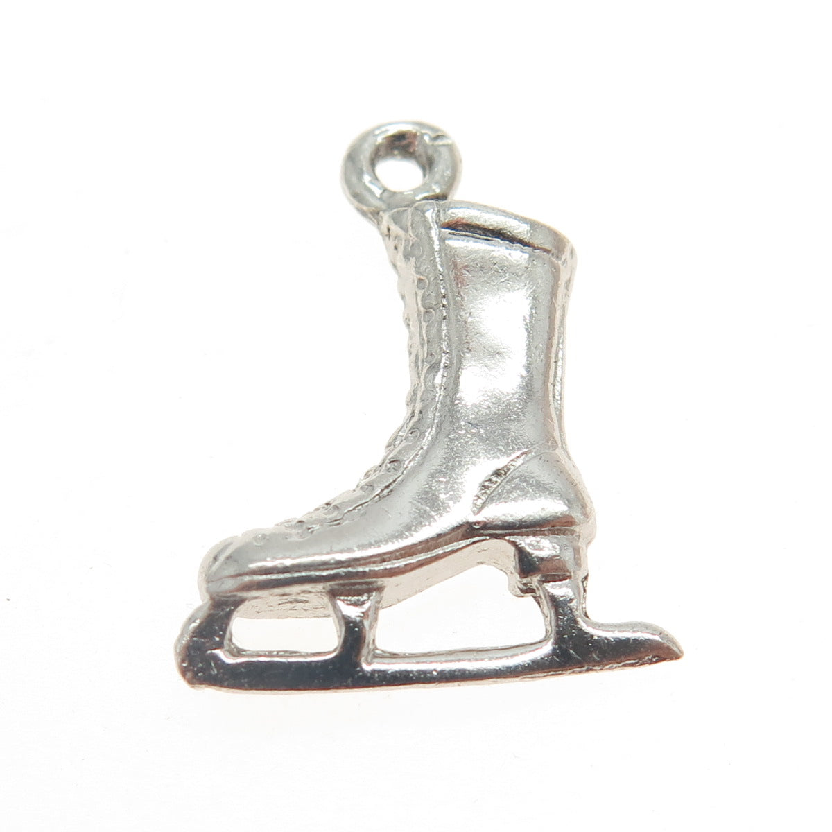 925 Sterling Silver Vintage Ice Skating Shoe 3D Charm Pendant