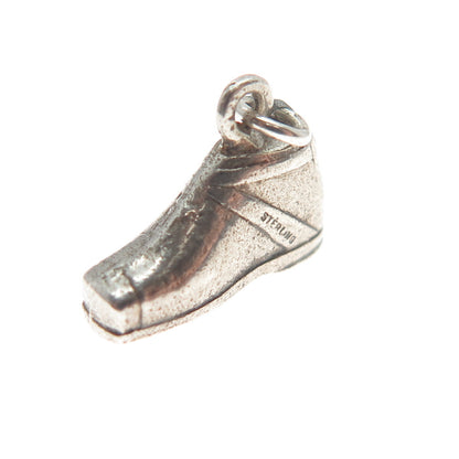 925 Sterling Silver Antique Art Deco Shoe Minimalist Charm Pendant