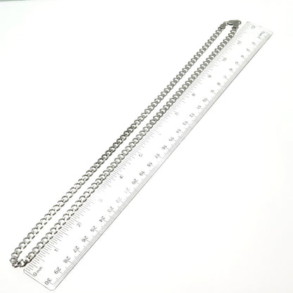 925 Sterling Silver Vintage Italy Curb Chain Necklace 24"