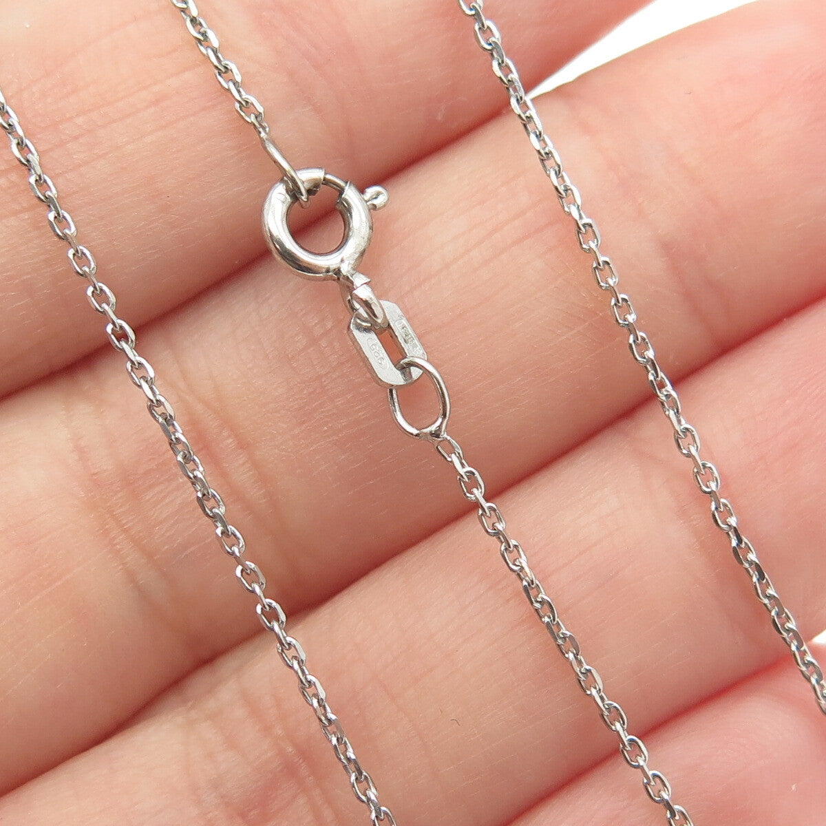 925 Sterling Silver Champagne & White C Z Teardrop Cable Chain Necklace 16"