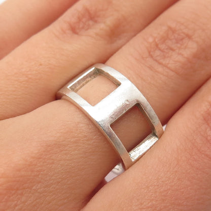 925 Sterling Silver Vintage SMW Open Band Ring Size 6.25