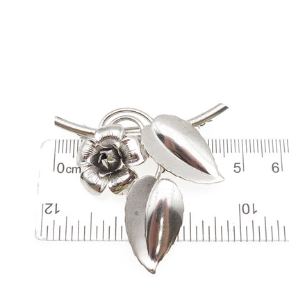 FORSTNER 925 Sterling Silver Vintage Rose Flower Pin Brooch