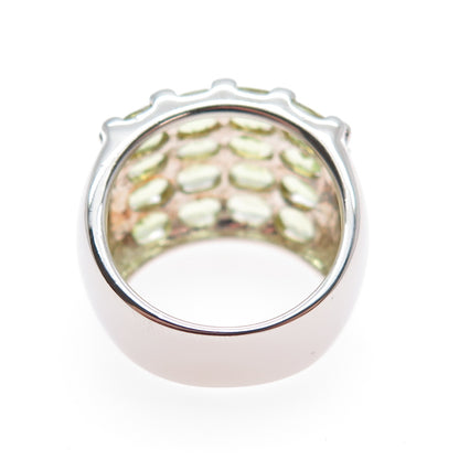 DBJ DEE BERKLE 925 Sterling Silver Vintage Real Oval-Cut Peridot Ring Size 7