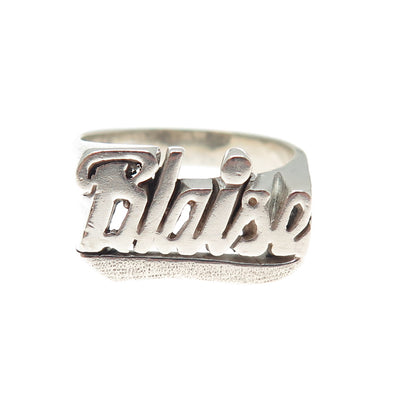 925 Sterling Silver Vintage Blaise Name Ring Size 10.5