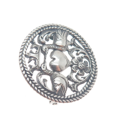 800 Silver Antique Austria Royal Coat of Arms Oxidized Pin Brooch