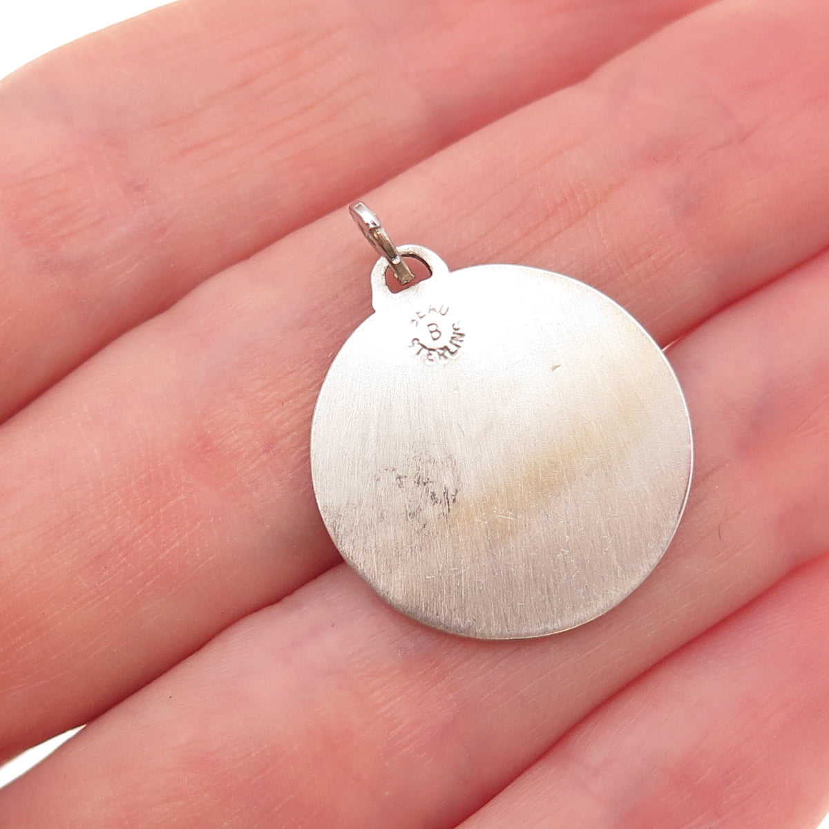 Beau 925 Sterling Silver Vintage Florida Oxidized Charm Pendant