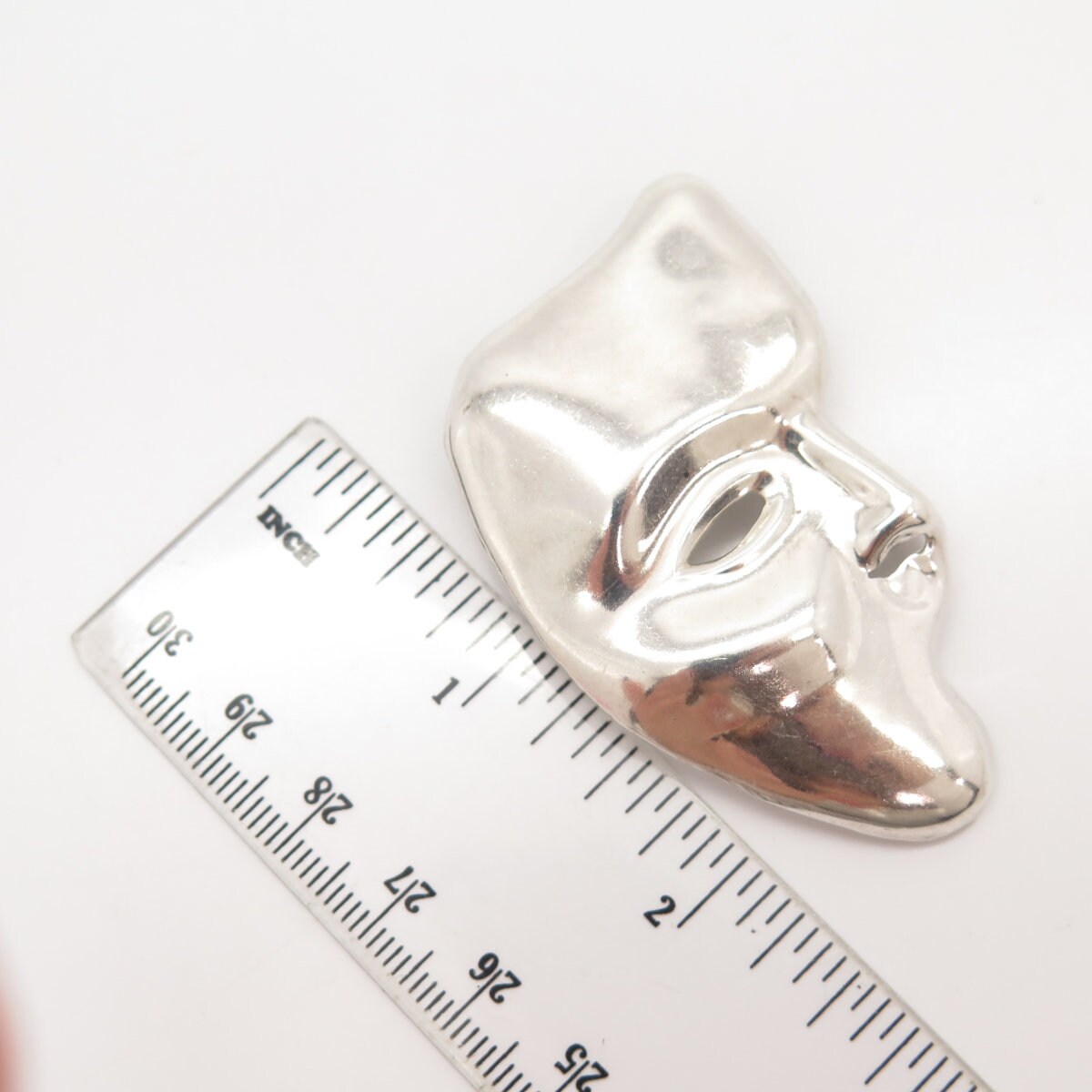 925 Sterling Silver Vintage Mexico Mask Face Pin Brooch / Pendant