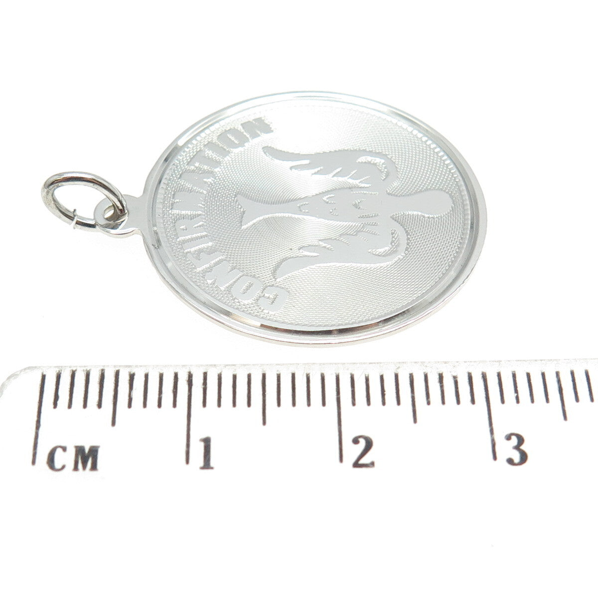 COLEMAN CO. 925 Sterling Silver Vintage Confirmation Holy Spirit Round Pendant
