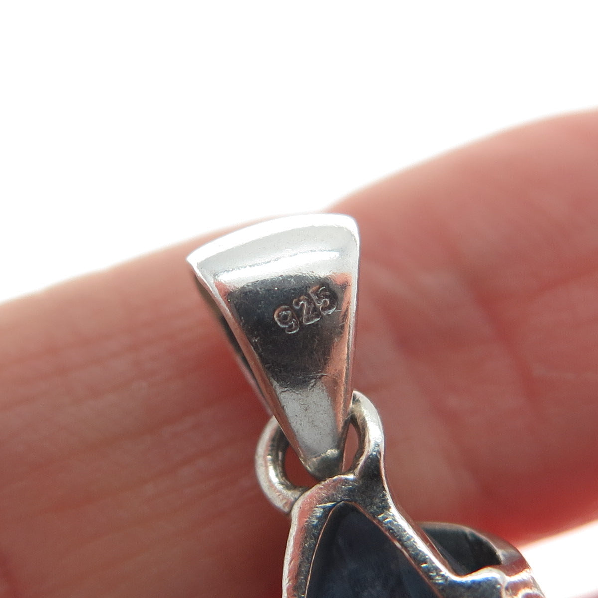 925 Sterling Silver Vintage Real Kyanite & Peridot Evil's Eye Charm Pendant