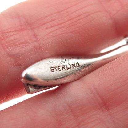 925 Sterling Silver Vintage Enamel Pennant Tie Clip