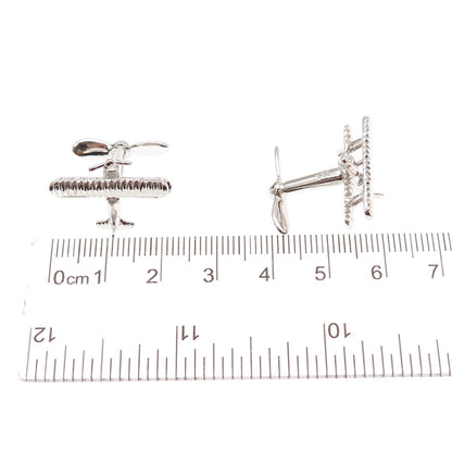 B.A. Ballou 925 Sterling Silver Vintage Airplane Cufflinks