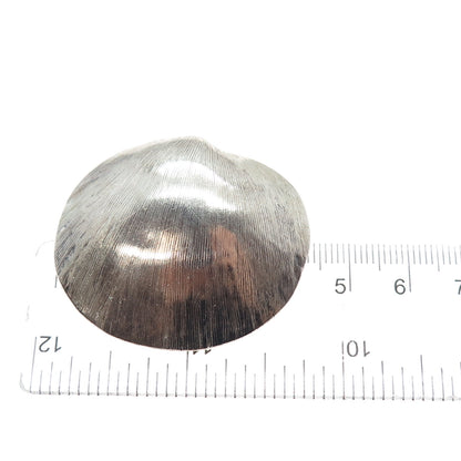 925 Sterling Silver Vintage Mexico Seashell Oxidized Pin Brooch / Pendant