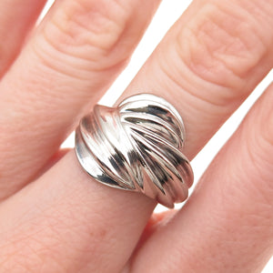 925 Sterling Silver Vintage Modernist Wavy Ring Size 7