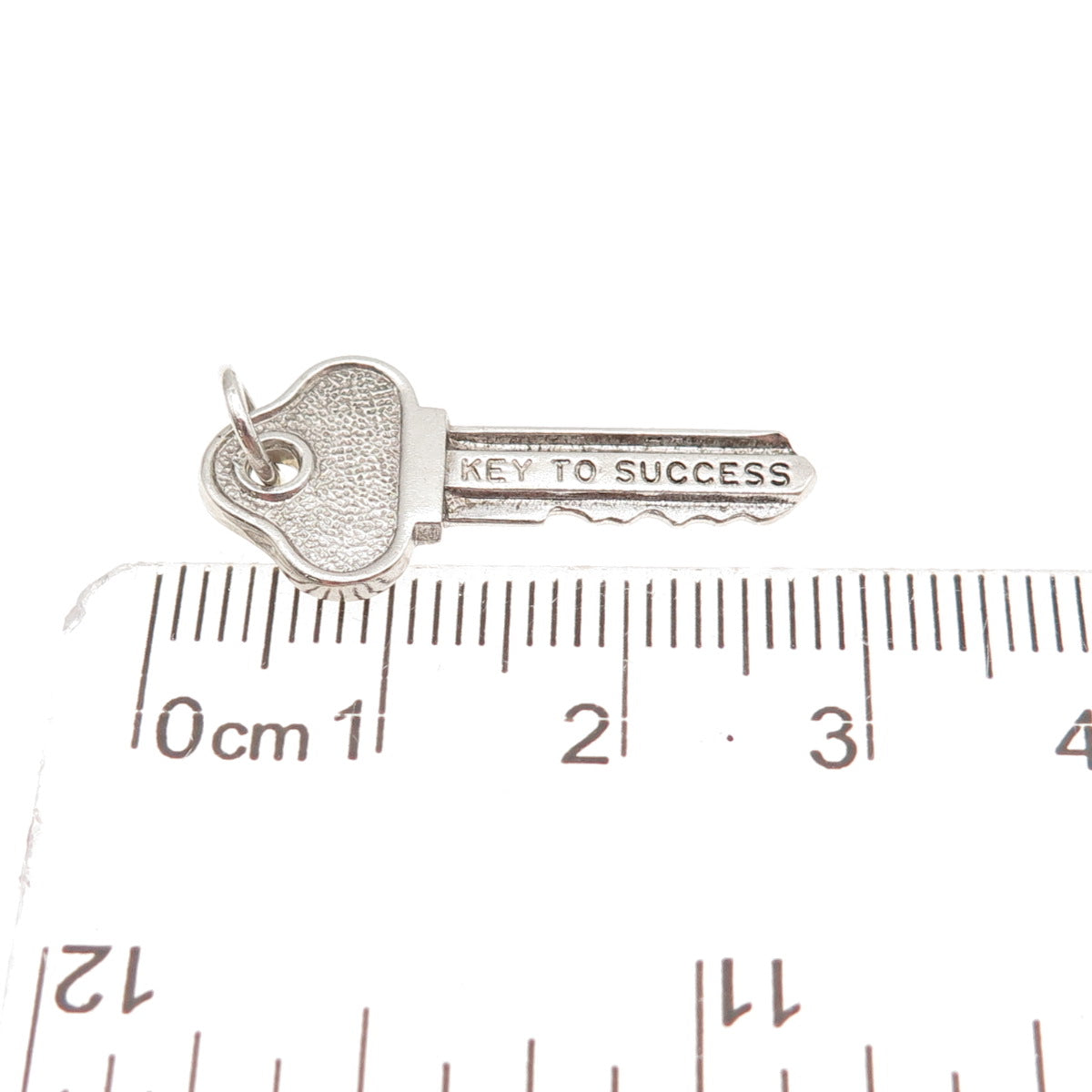Wells 925 Sterling Silver Vintage Key To Success Oxidized Charm Pendant