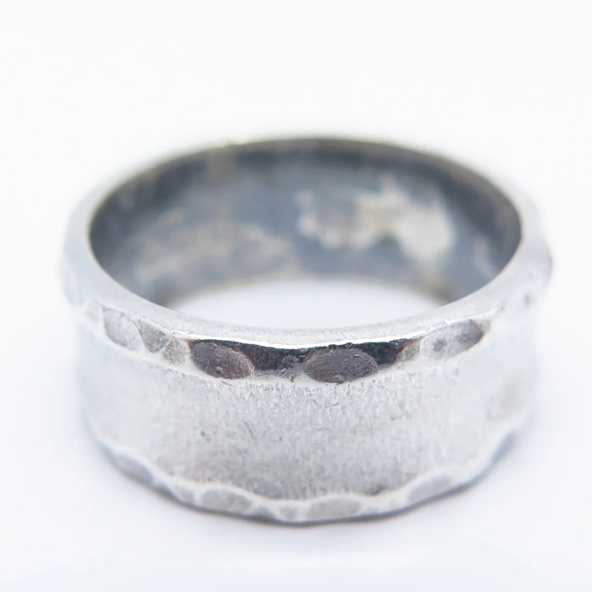 925 Sterling Silver Vintage J. Esposito Hammered Finish Band Ring Size 6.75