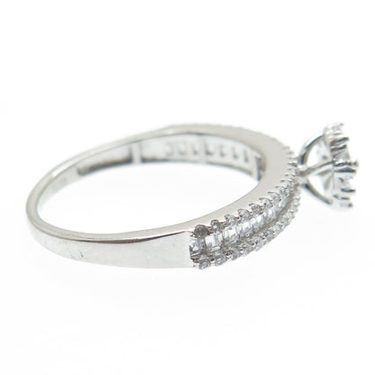925 Sterling Silver Multi-C Z Engagement Ring Size 7.25