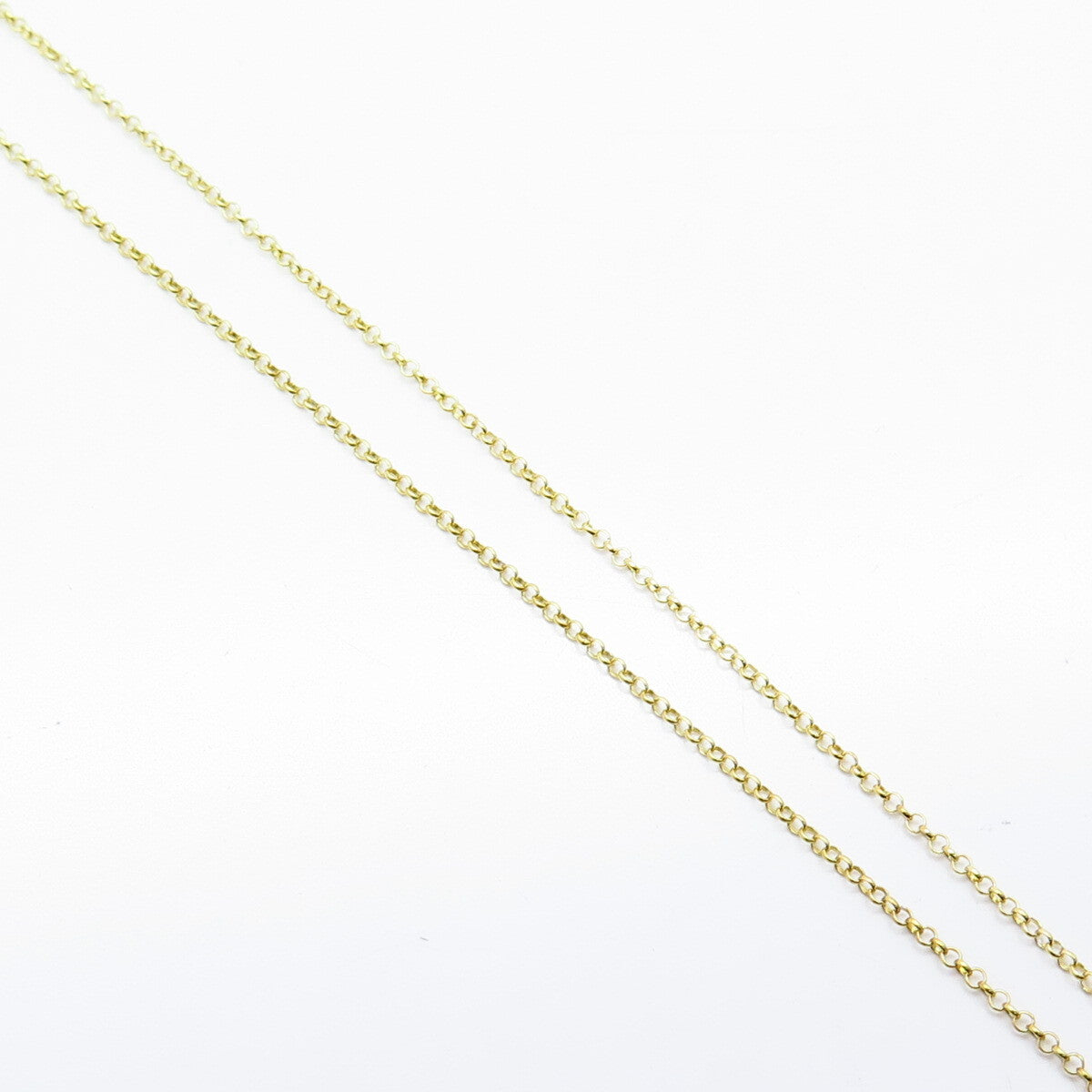 925 Sterling Silver Gold Plated Real White Diamond Dog Rolo Chain Necklace 17"