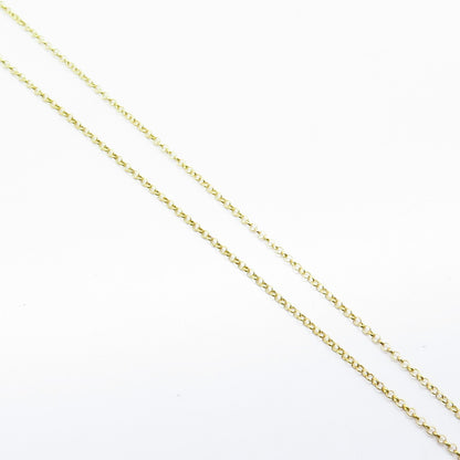925 Sterling Silver Gold Plated Real White Diamond Dog Rolo Chain Necklace 17"