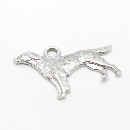 925 Sterling Silver Vintage STG JMF Dog Charm Pendant