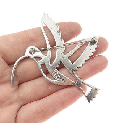 925 Sterling Silver Vintage Mexico Hummingbird Pin Brooch