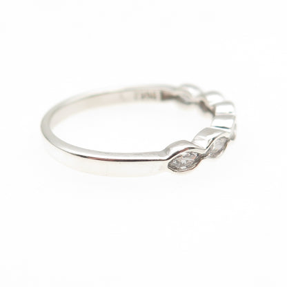 925 Sterling Silver Round-Cut C Z Half Eternity Band Ring Size 8