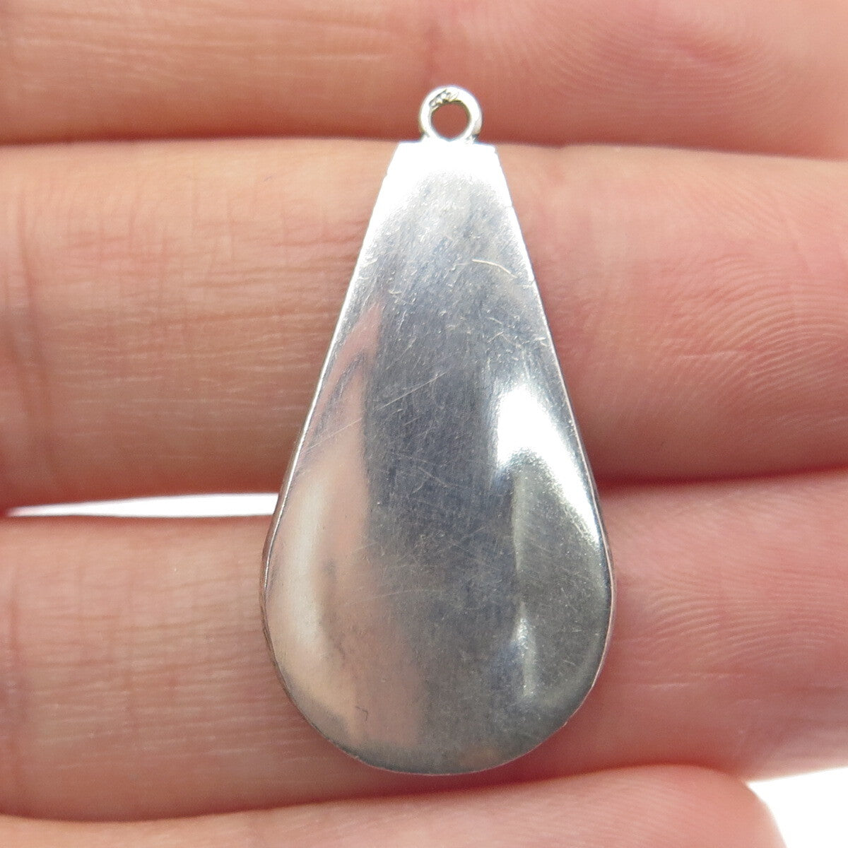 925 Sterling Silver Vintage Tribal Amulet Teardrop Pendant