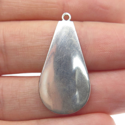925 Sterling Silver Vintage Tribal Amulet Teardrop Pendant