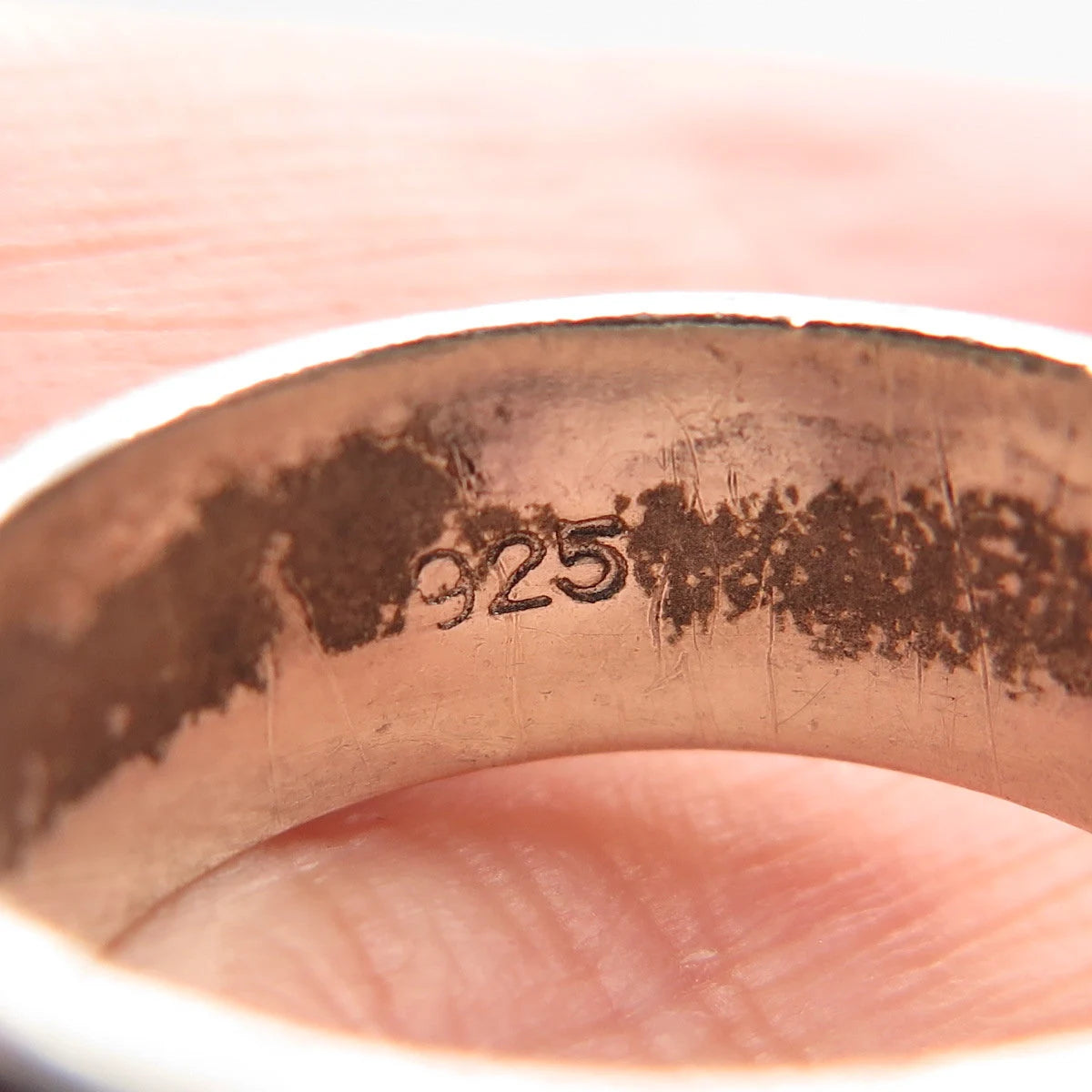 925 Sterling Silver Vintage Tribal Pattern Rotating Band Ring 6