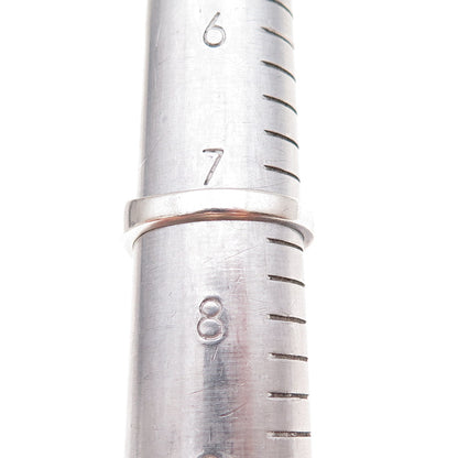925 Sterling Silver Vintage Mexico Modernist Peak Oxidized Ring Size 7.5