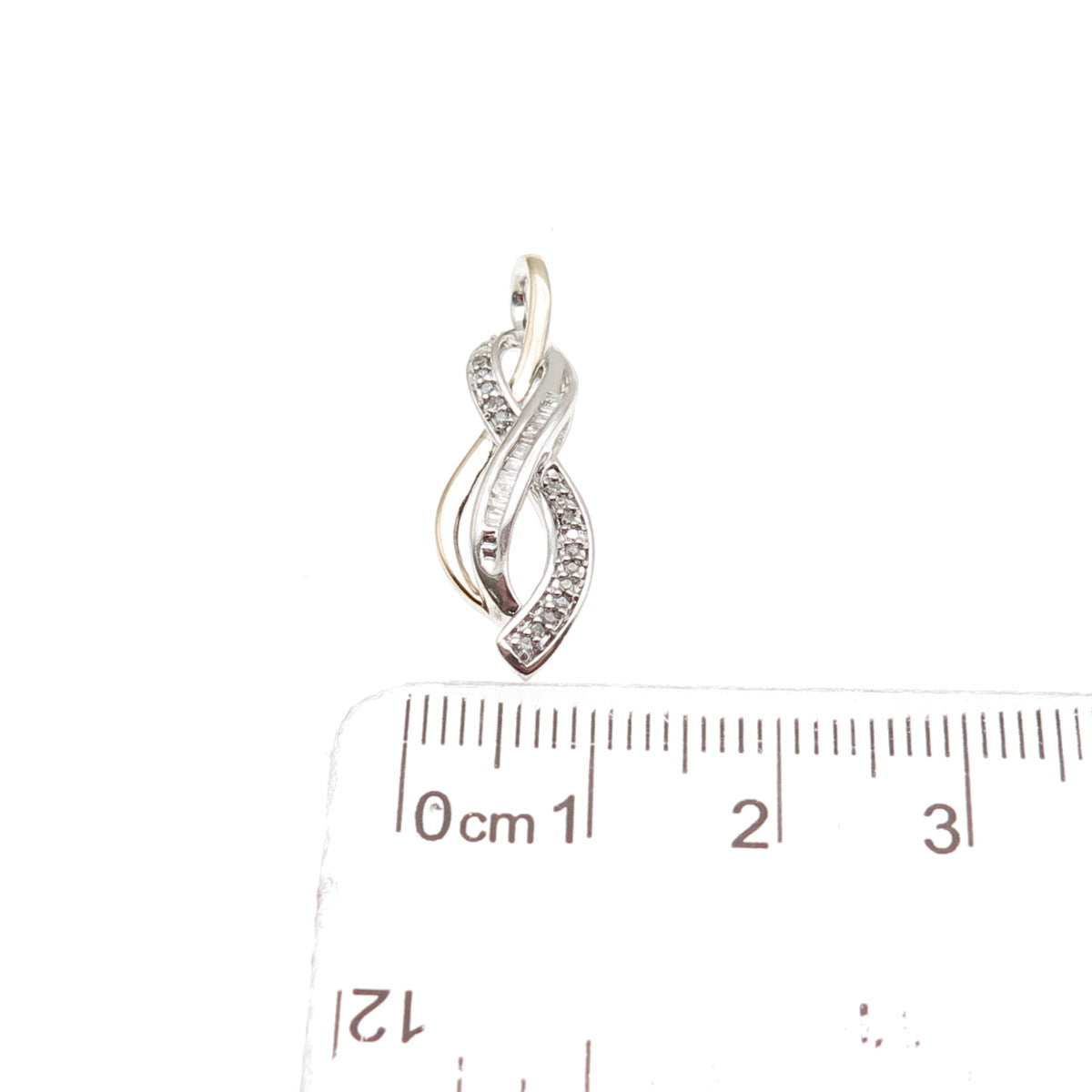 Sun 925 Sterling Silver 14K Gold Real Diamond Infinity Charm Pendant