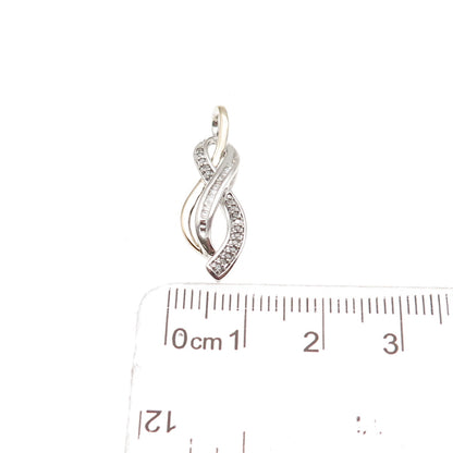 Sun 925 Sterling Silver 14K Gold Real Diamond Infinity Charm Pendant