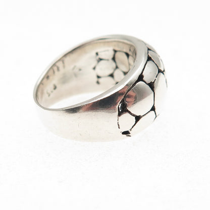 925 Sterling Silver Vintage Modernist Kali Dotted Ring Size 5.75